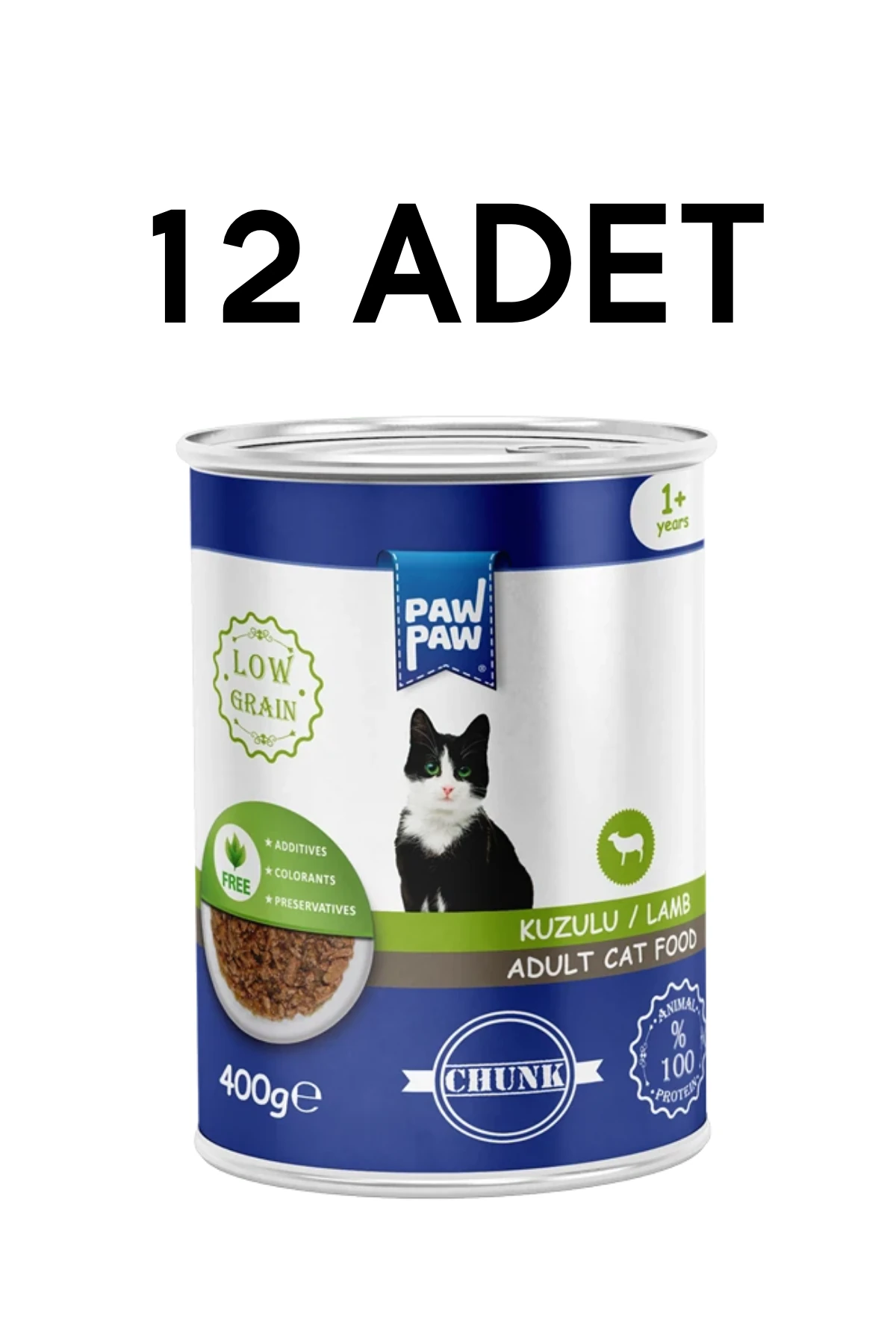 Paw Paw Kuzulu Yetişkin Kedi Konservesi 400 gr X 12 Adet
