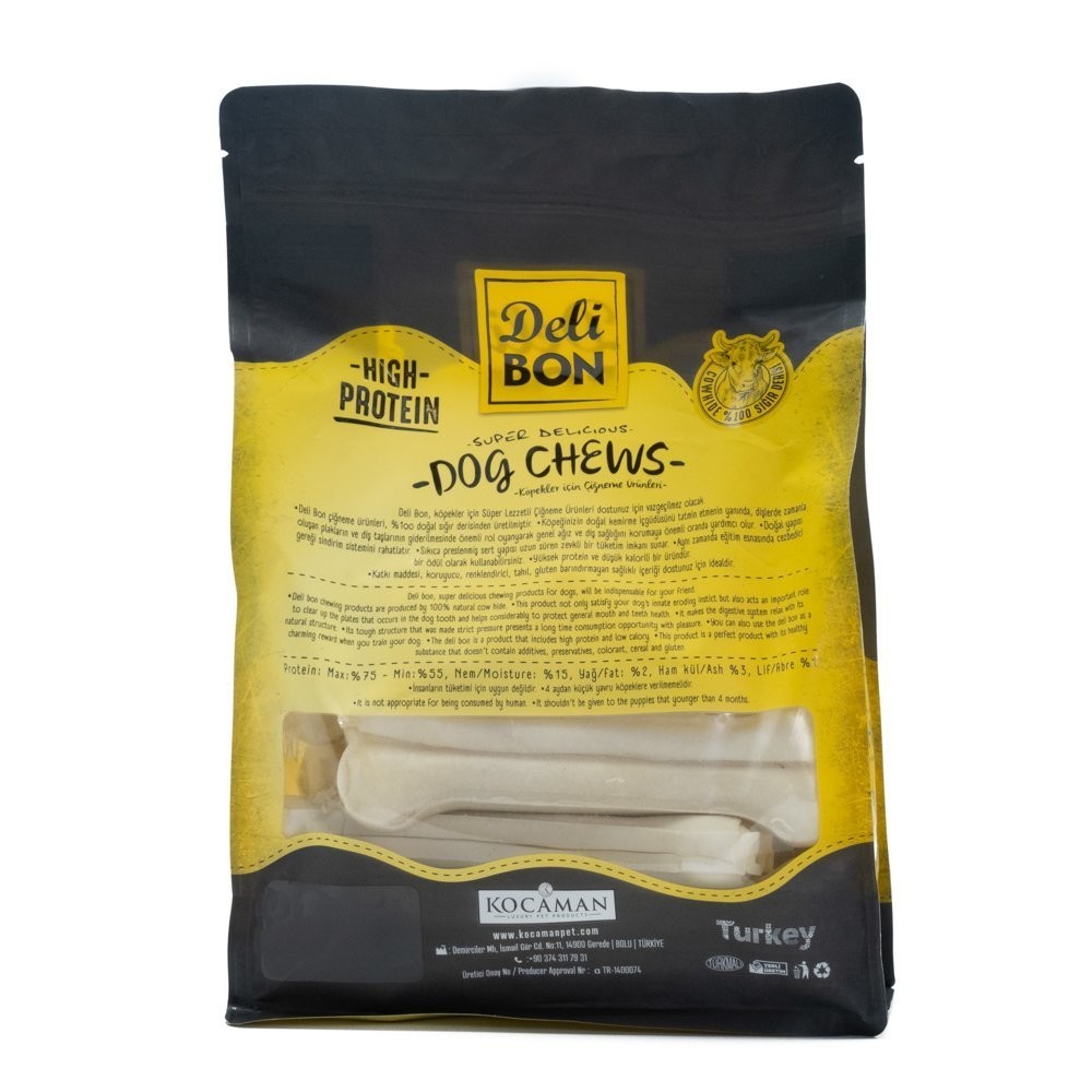 DELİBON DERİ PRES KEMİK 15CM M BOY 12Lİ TORBA BEYAZ 15CMX12AD.