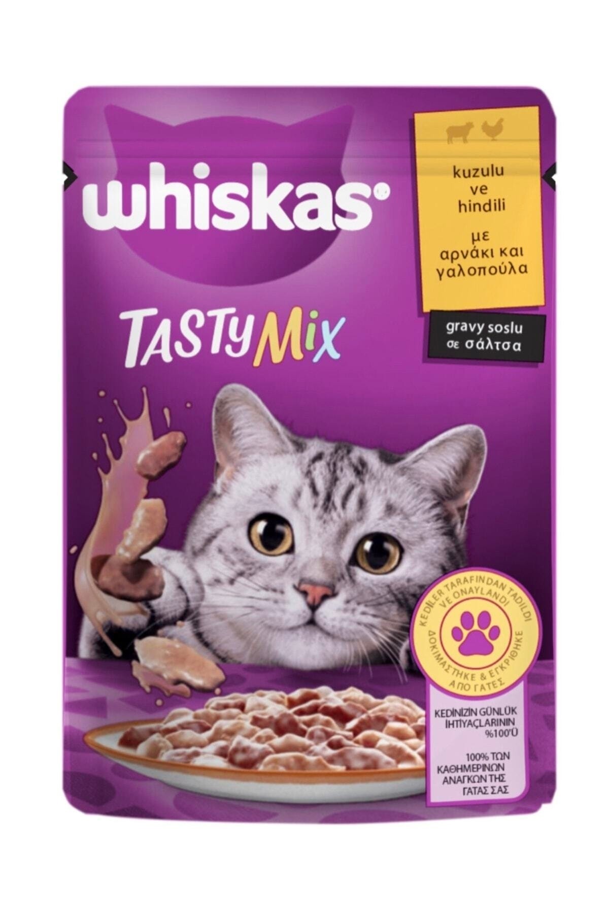 Whiskas TASTYMİX Hindi Etli Ve Kuzulu Yaş Mama 28 X 85 gr