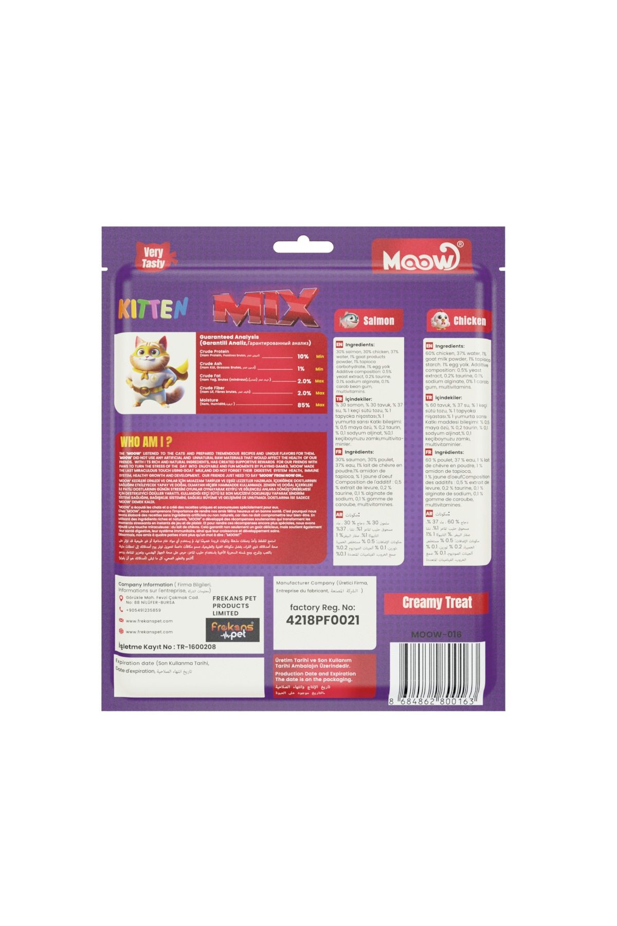 Moow Karışık Yavru Somonlu Tavuklu Keçi Sütlü 30x12g