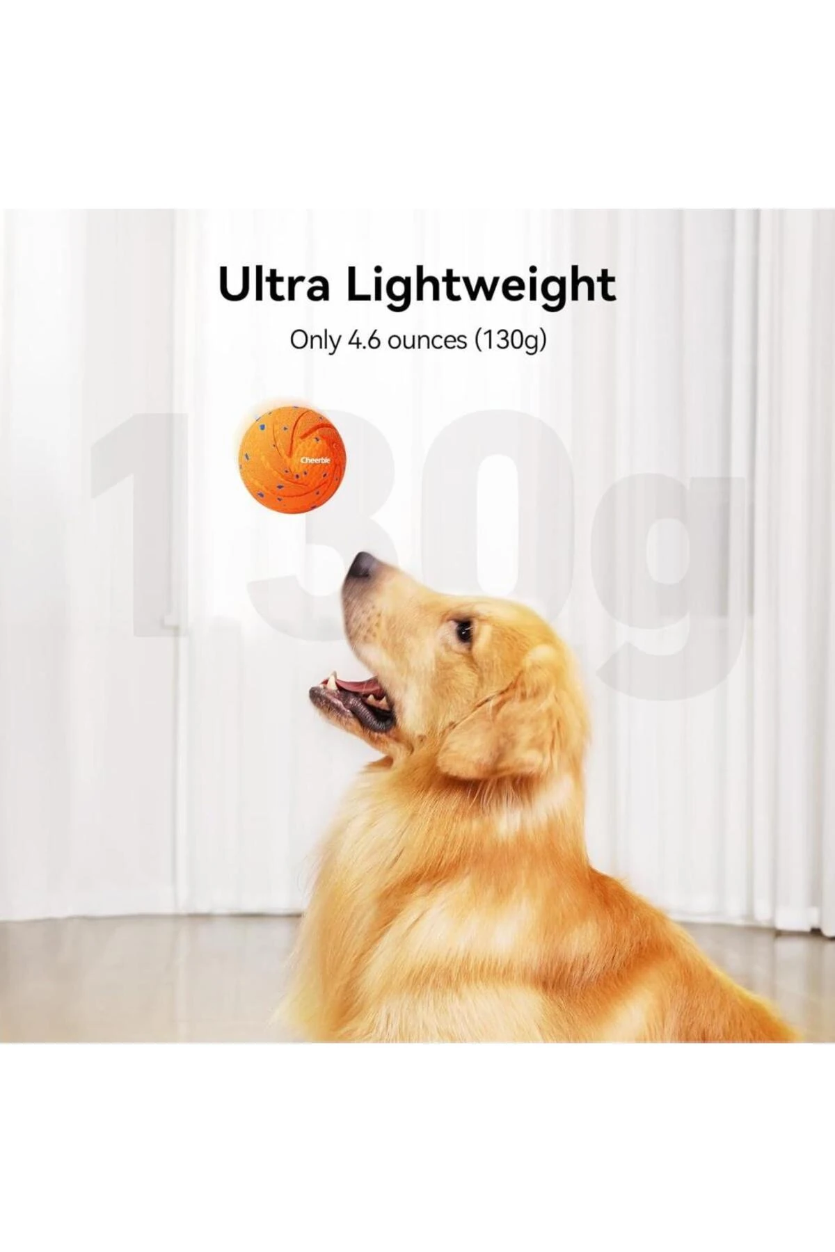 Cheerble Akıllı İnteraktif Köpek Oyuncağı, Turuncu 7 x 7 x 7cm