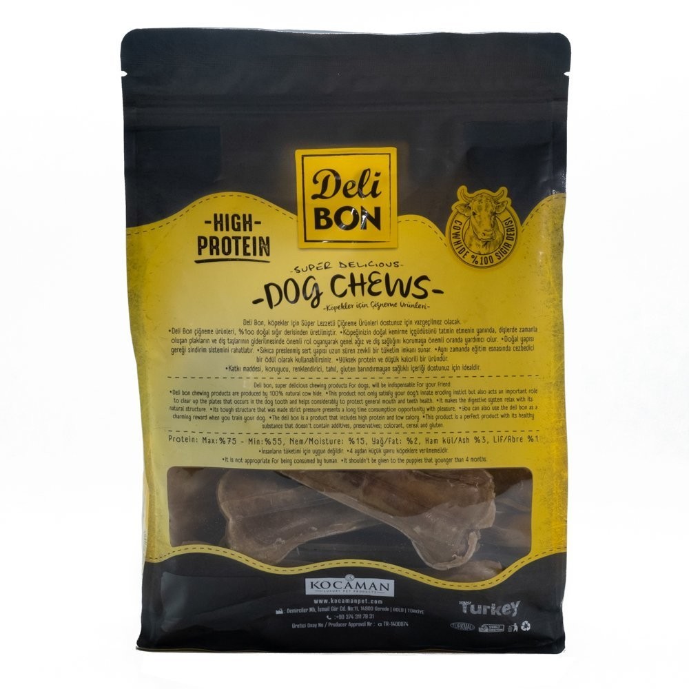 DELİBON DERİ PRES KEMİK 15CM M BOY 12Lİ TORBA NATUREL 15CMX12AD.
