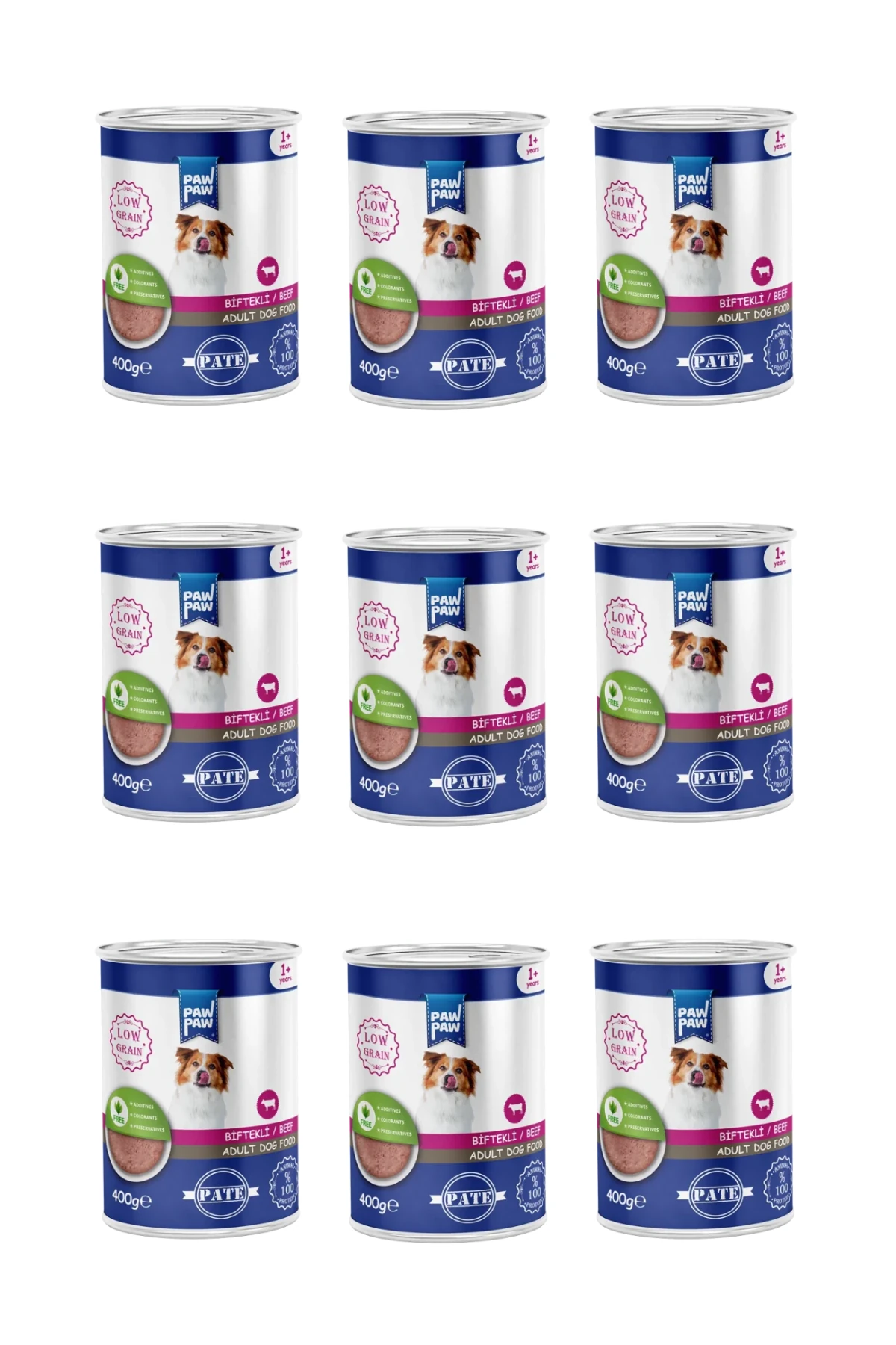 Paw Paw Biftekli Yetişkin Köpek Konservesi 400 gr X 12 Adet