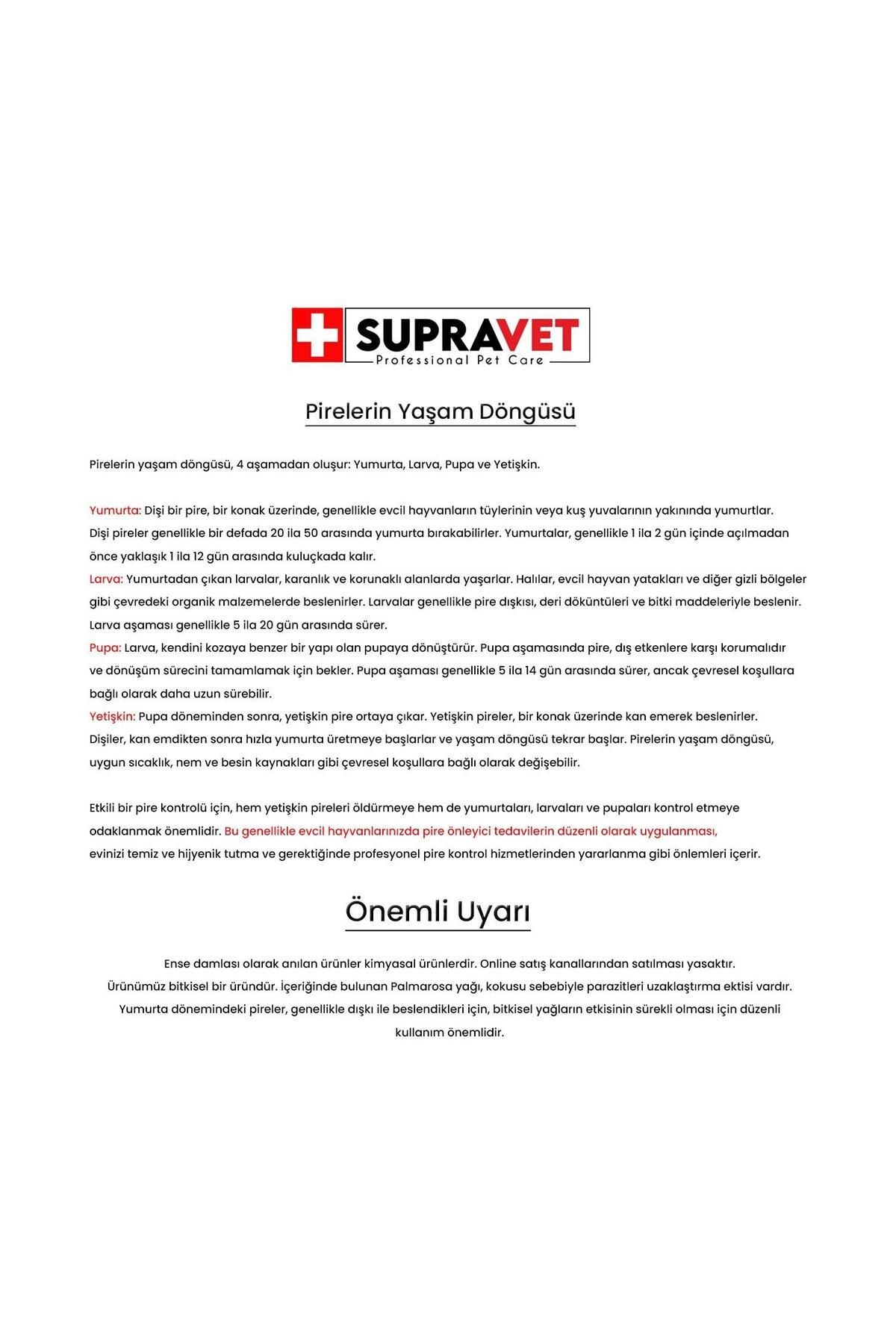 Supravet Orta Irk Köpek Deri Ve Tüy Bakım Yağı Bit Pire Kene Damlası 10-20 Kg 2 Adet x 3 ml