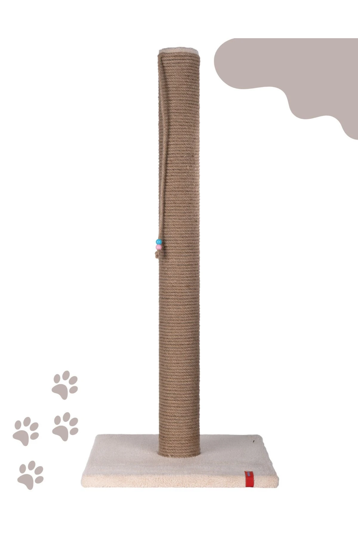 Petpal 90cm Catnipli Kalın Borulu Dev Tırmalama Tahtası Şampanya Minder Yüzey