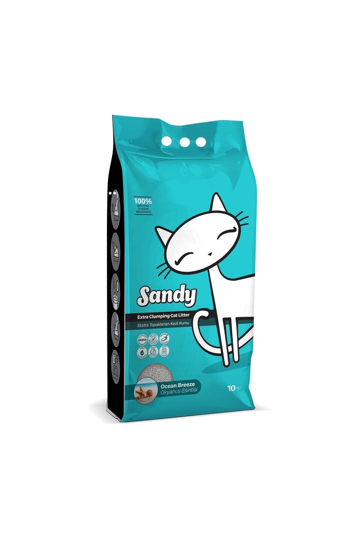 Sandy Okyanus Esintisi Topaklanan Kedi Kumu 10 Kg