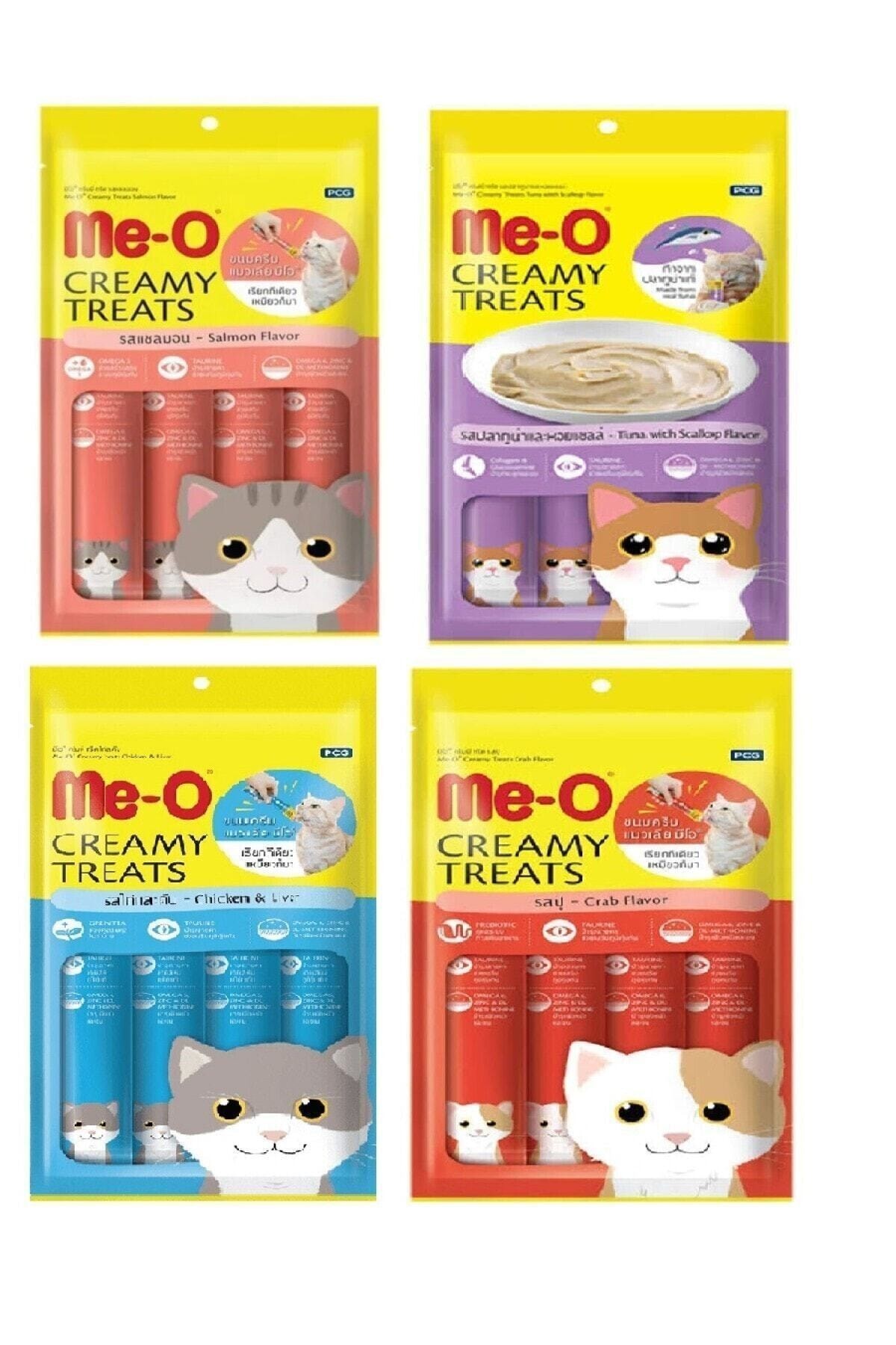 Me-O Creamy Treats 4 Çeşit Karma Sıvı Kedi Ödülü x 4 Adet