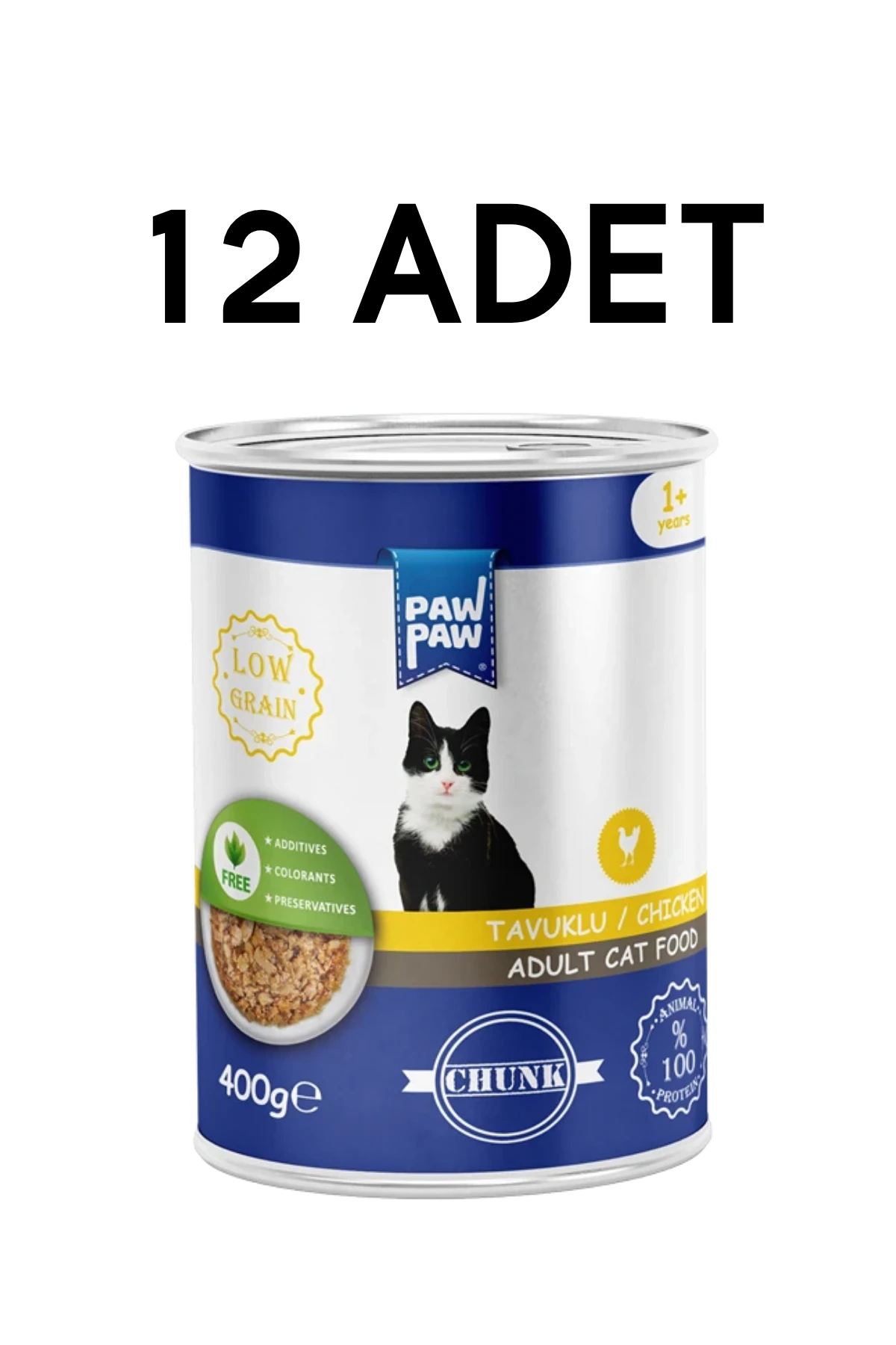 Paw Paw Tavuklu Yetişkin Kedi Konservesi 400 gr X 12 Adet