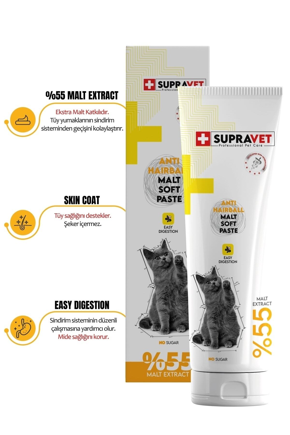 Supravet Anti-hairball Malt Kedi Macunu 30gr (Tüy Yumağı Önleyici Ve Tüy Sağlığı Destekleyici)
