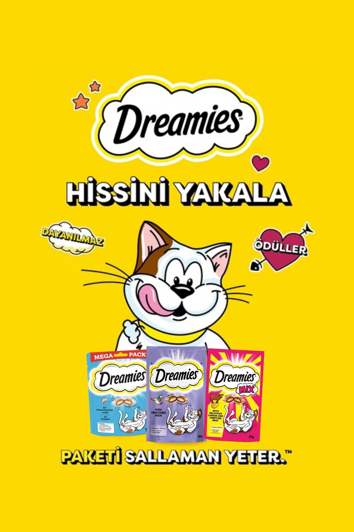 Dreamies Somonlu Mega Kedi Ödül Maması 180 G X 4 Adet