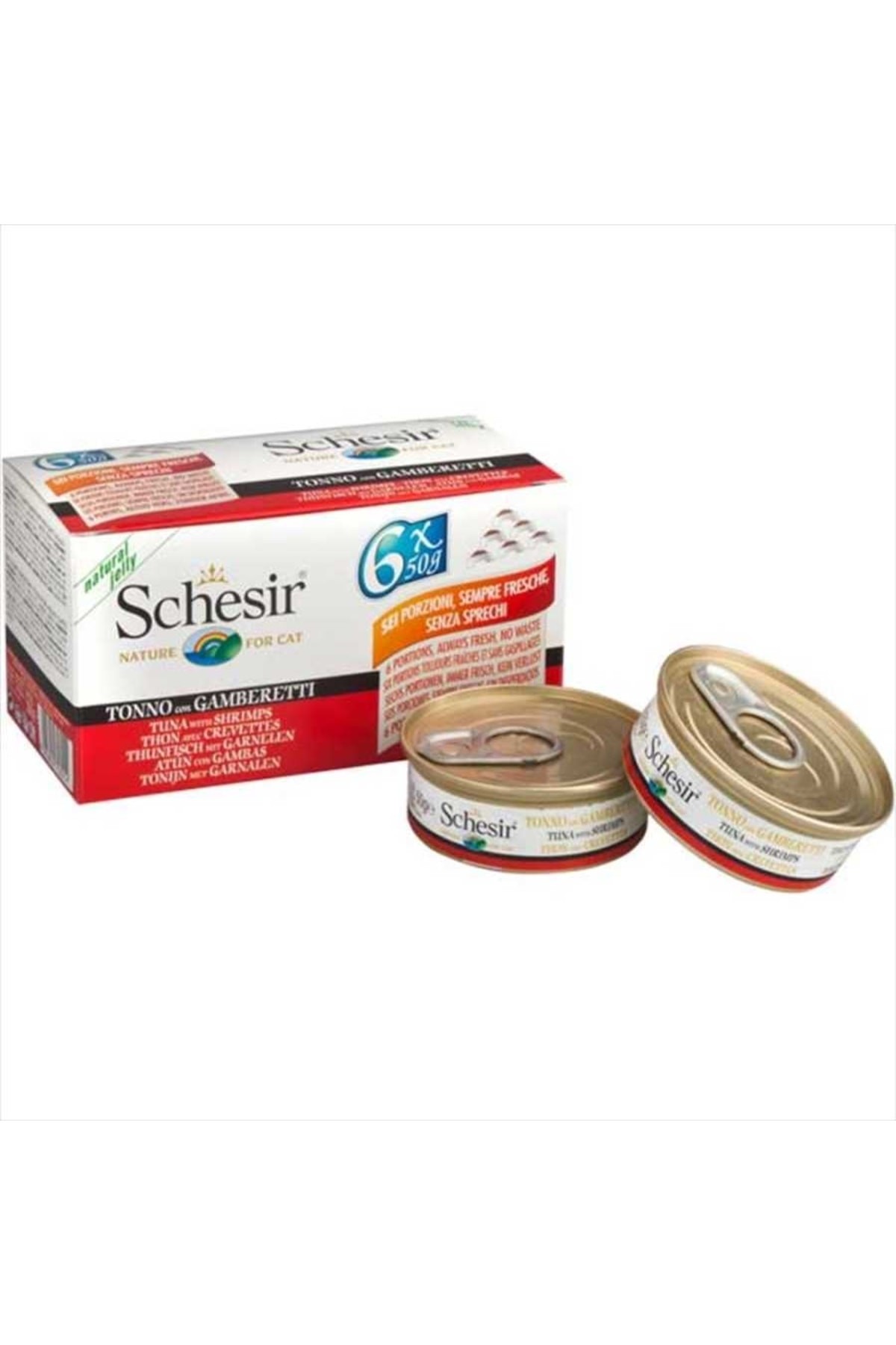 Schesir Multipack Ton Ve Karidesli Kedi Konservesi 6x50 gr