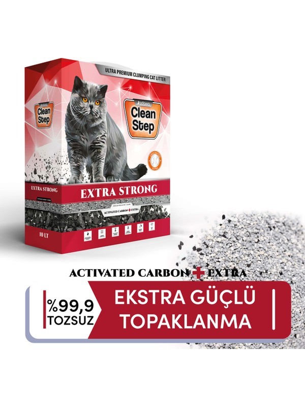 Jadawa Clean Ekstra Güçlü Aktif Karbonlu Ince Taneli Kedi Kumu 10 Lt