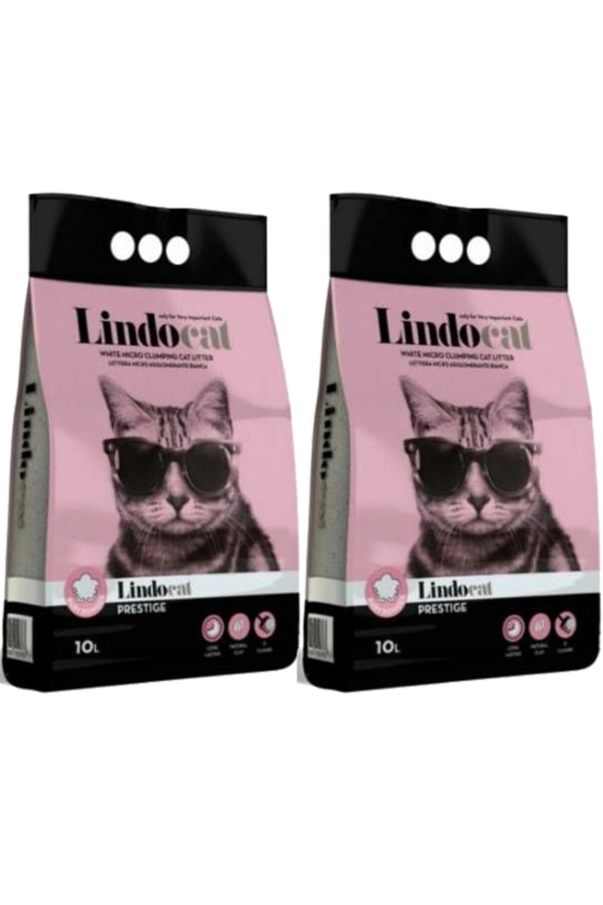 Lindocat Pudra Kokulu Topaklanan Kalın Taneli Kedi Kumu 10 Lt 2 Adet