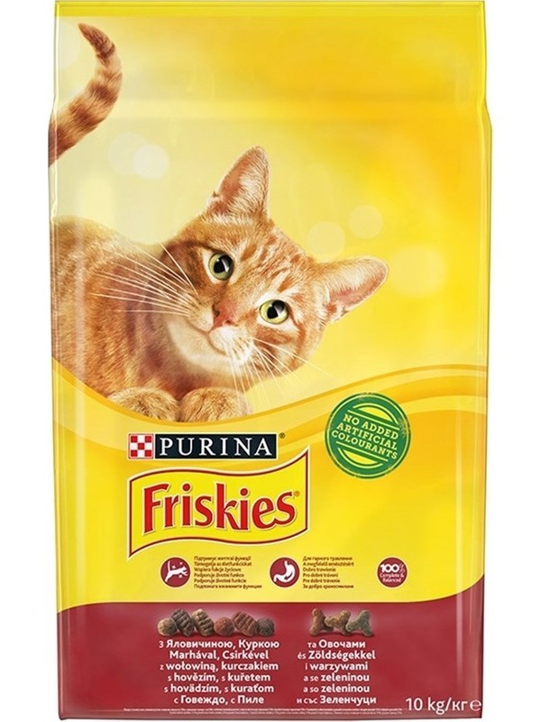 Friskies Etli Tavuklu ve Sebzeli Yetişkin Kuru Kedi Maması 10 kg