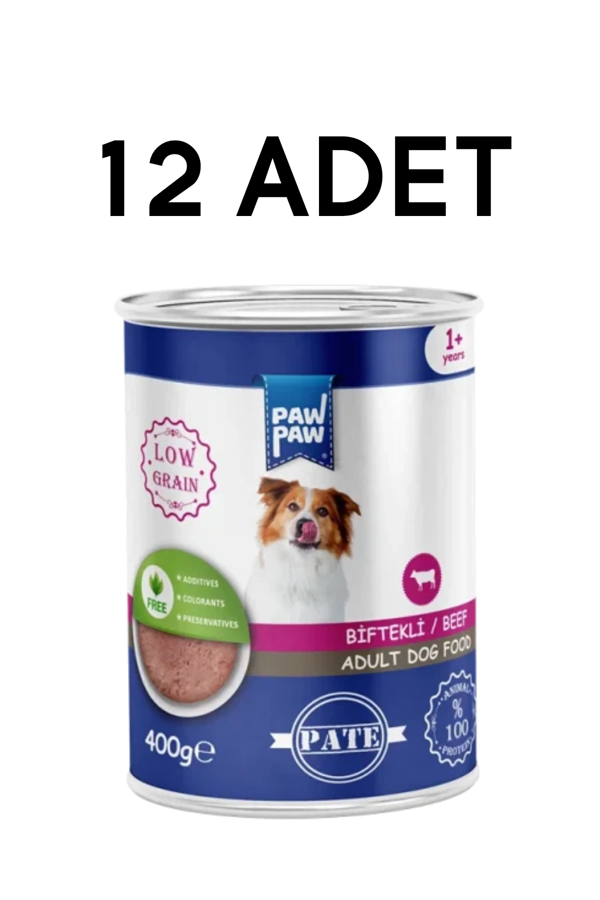 Paw Paw Biftekli Yetişkin Köpek Konservesi 400 gr X 12 Adet