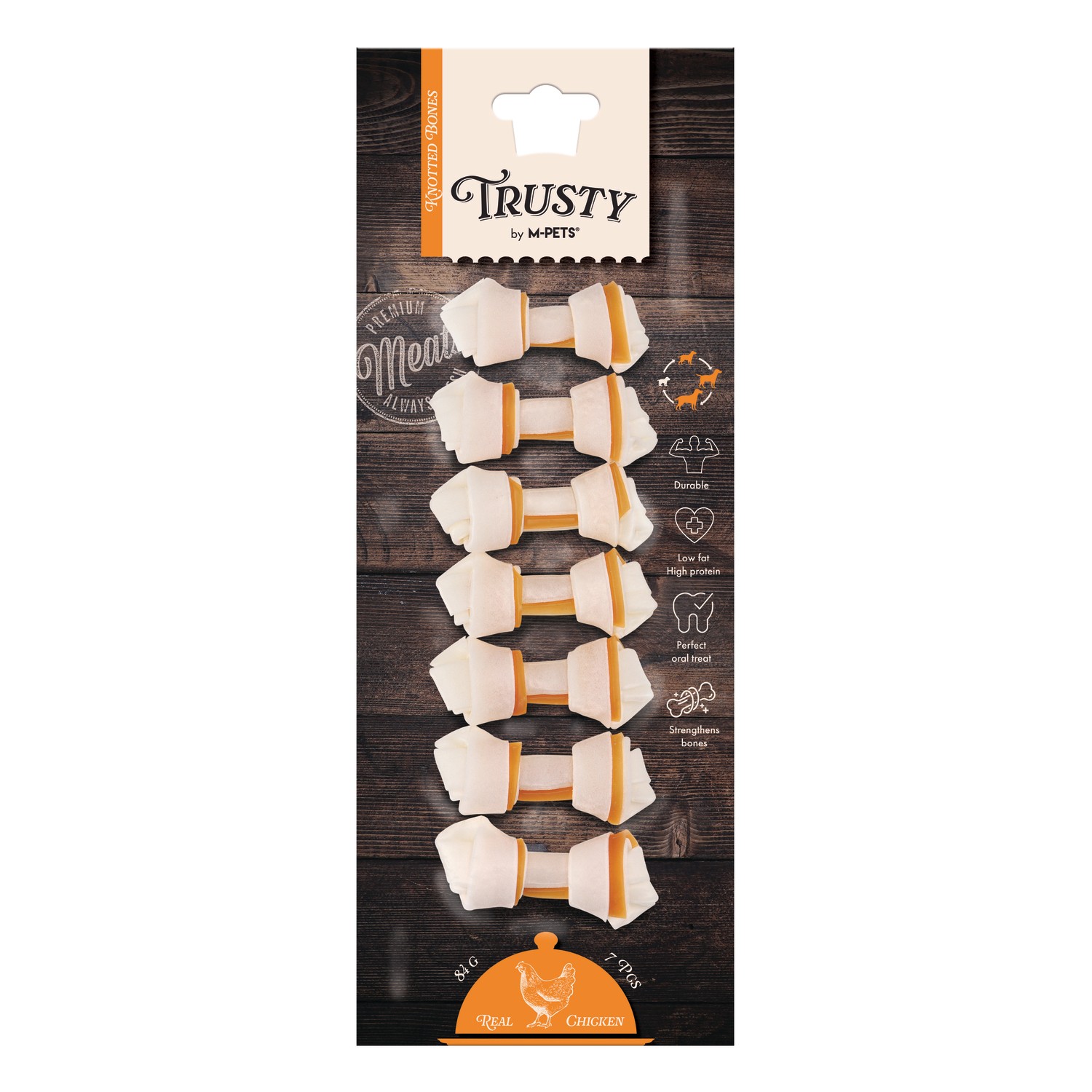 M-PETS TRUSTY CHICKEN DÜĞÜMLÜ KEMİK 7Lİ 84GR