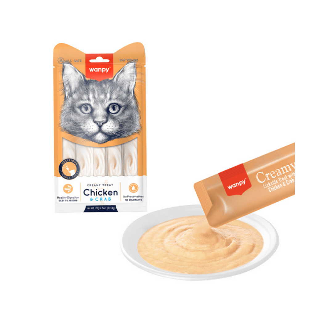 Wanpy Tavuklu&yengeçli Sıvı Kedi Ödülü 5*14 Gr.