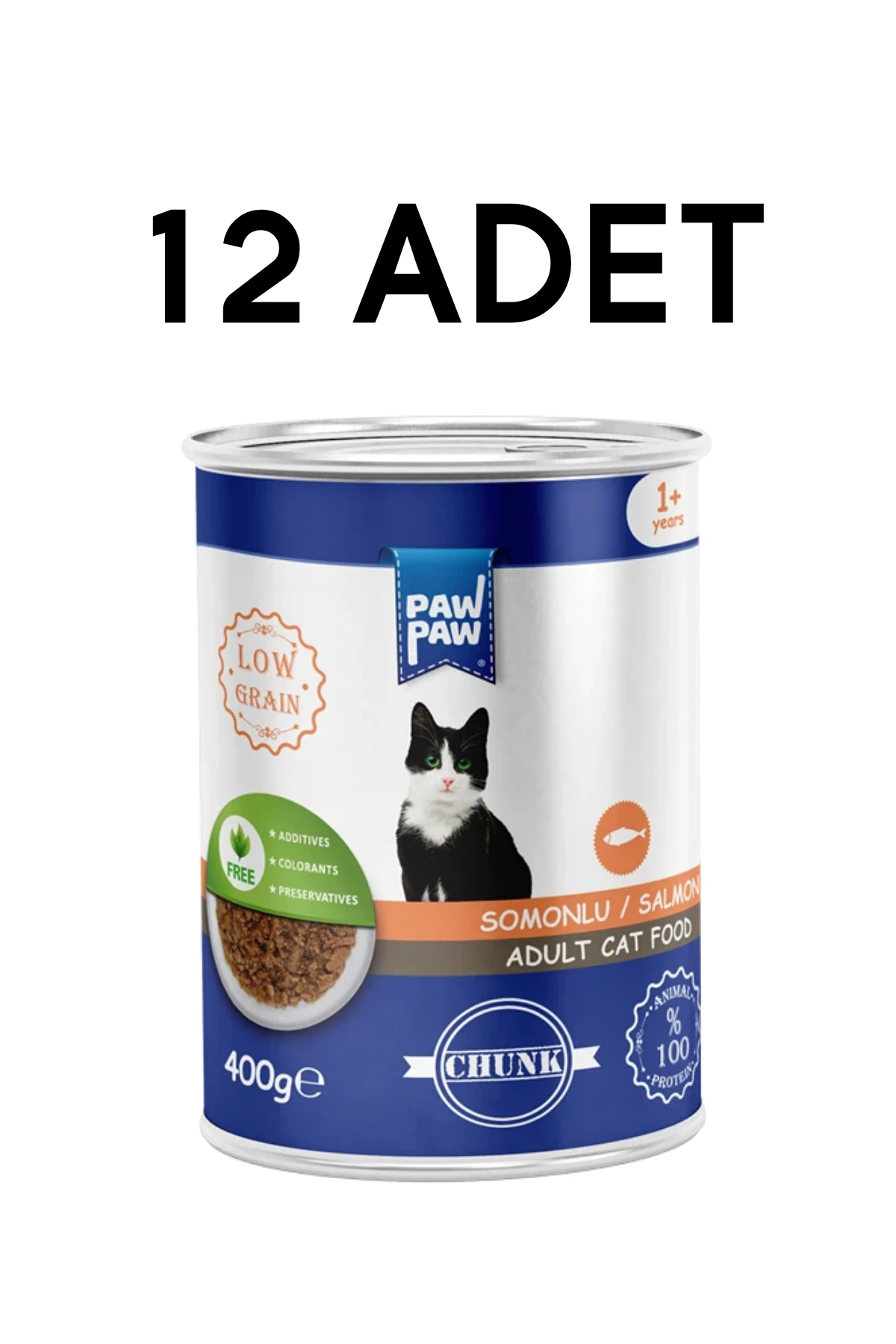 Paw Paw Somonlu Yetişkin Kedi Konservesi 400 gr X 12 Adet