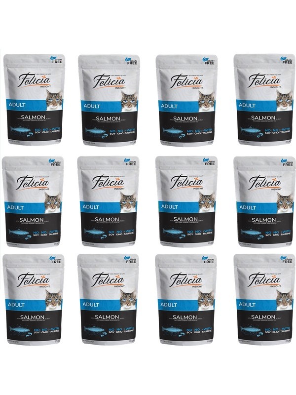 Felicia Tahılsız Somon Balıklı Yetişkin Kedi Yaş Maması 85 gr x 12 Adet