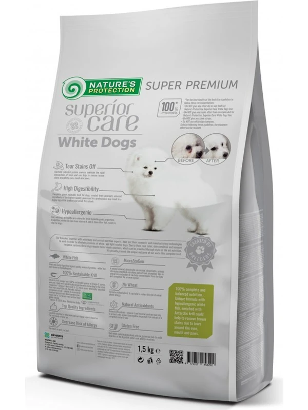 N. Protection Nature's Tahılsız Küçük Irk Beyaz Tüylü Yavru Köpek Maması 1,5 kg