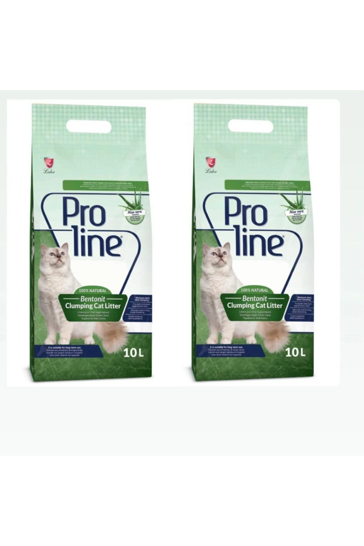 Proline Aloe Vera Kokulu Ince Tane Topaklanan Kedi Kumu 10 Lt X 2 Adet