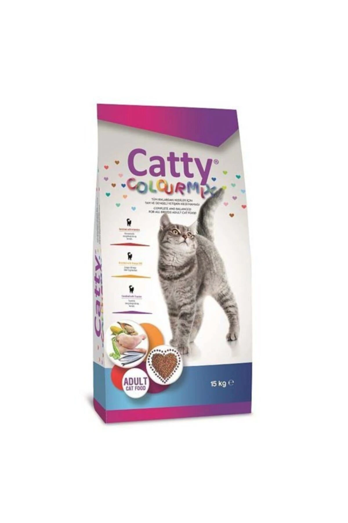 Catty Colourmix Renkli Taneli Yetişkin Kedi Maması 15 Kg