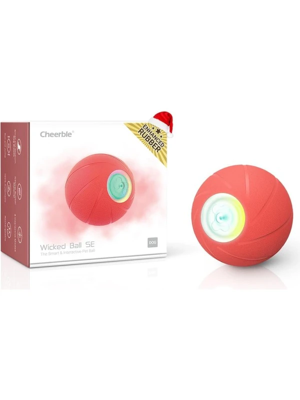 Cheerble Şarjlı Akıllı İneraktif KEDİ KÖPEK Oyun Topu Kırmızı Small 5.5 cm