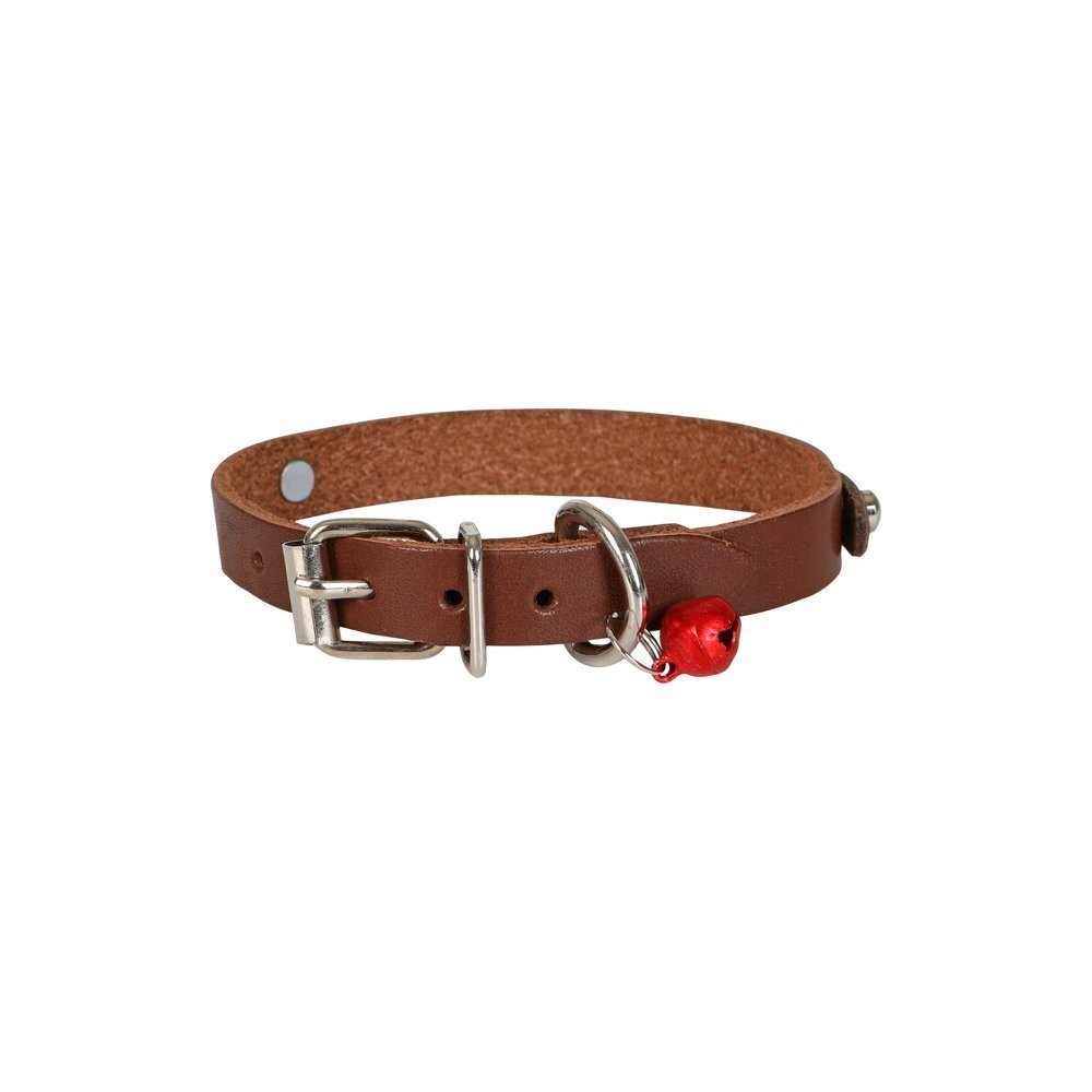 CATTİE İSİMLİKLİ DERİ KEDİ TASMASI KAHVE 1,2X23-27CM