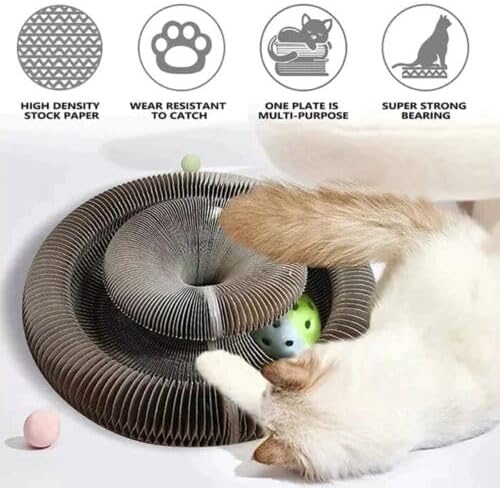 Katlanabilir Kedi Tırmalama Oyuncağı Toplu Catnipli Akordeon Tasarım Zeka Geliştirici