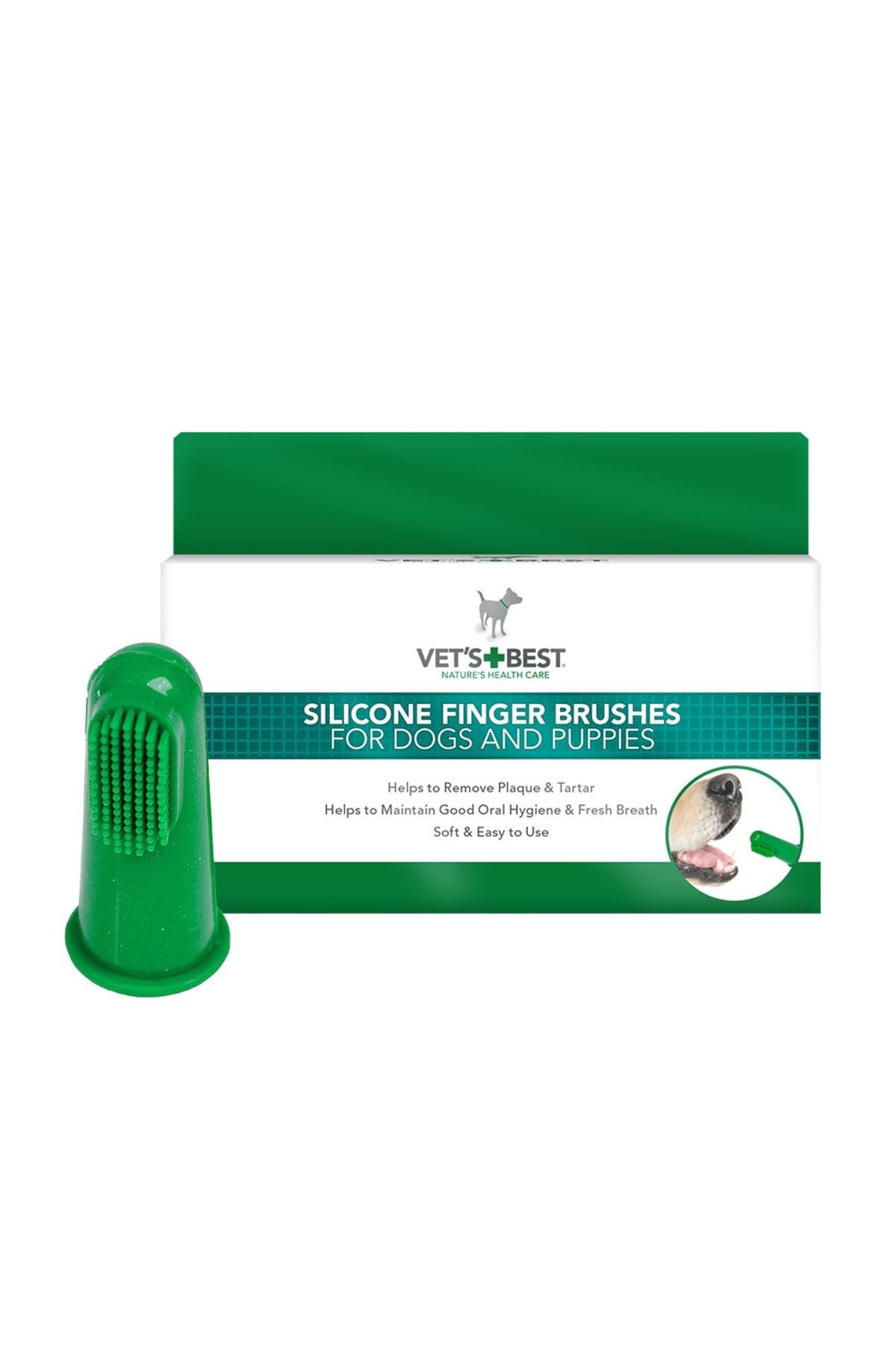 Vet's Best Kedi Köpekler Için Silikon Başlıklı Parmak Diş Fırçası 5,5cm 5'li Paket