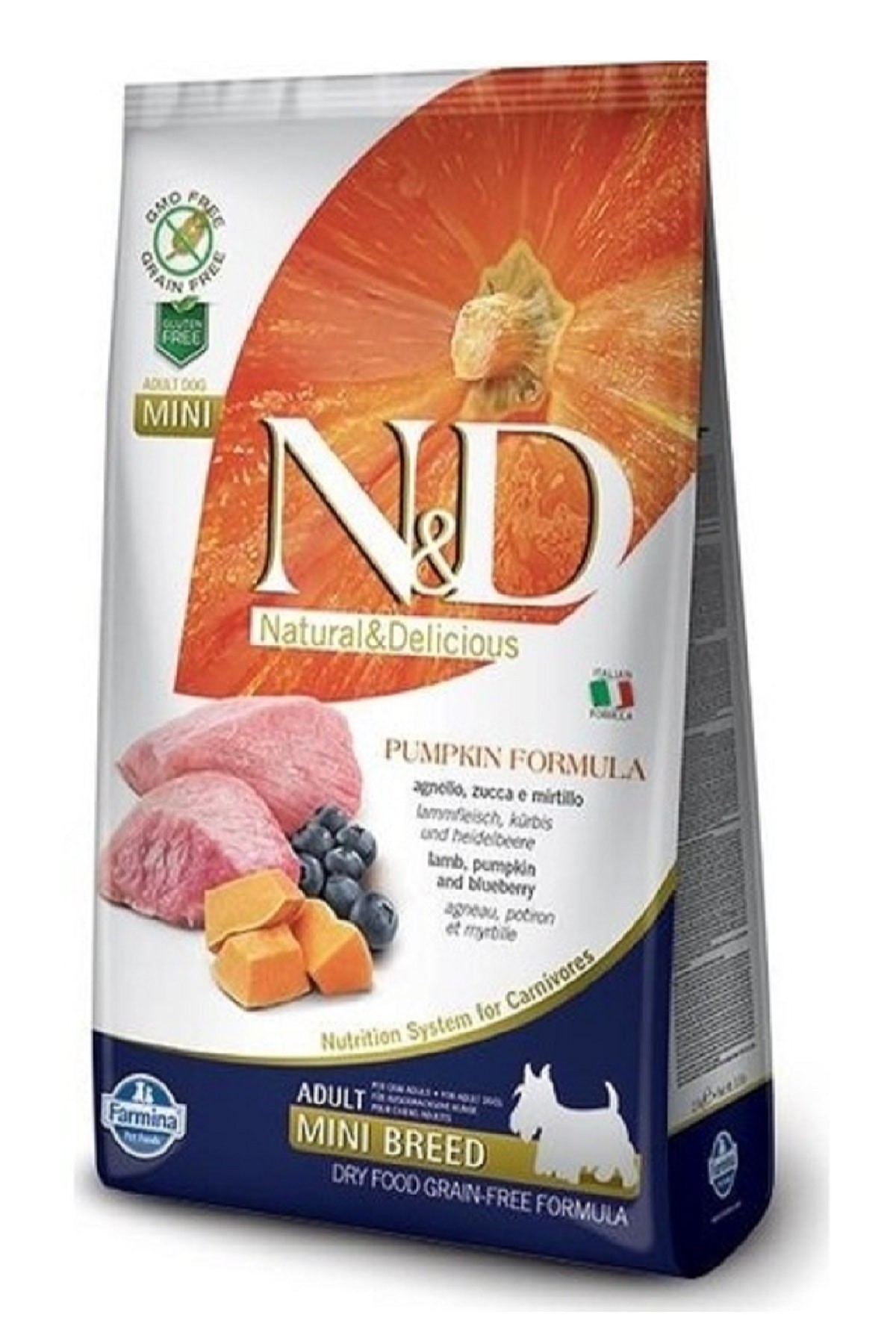 N&D Tahılsız Balkabaklı Kuzu Etli Küçük Irk Köpek Maması Adult 2,5 kg