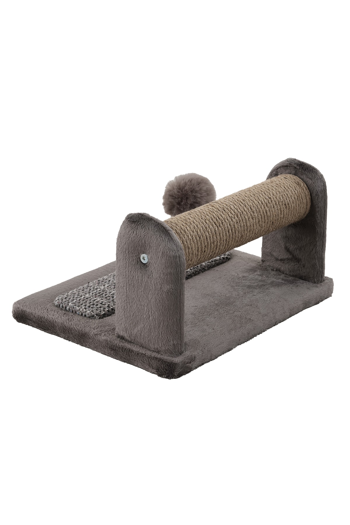 Woolart Jimmy Lüks Kaliteli Kedi Tırmalama Tahtası ve Ponponlu Oyuncak Gri