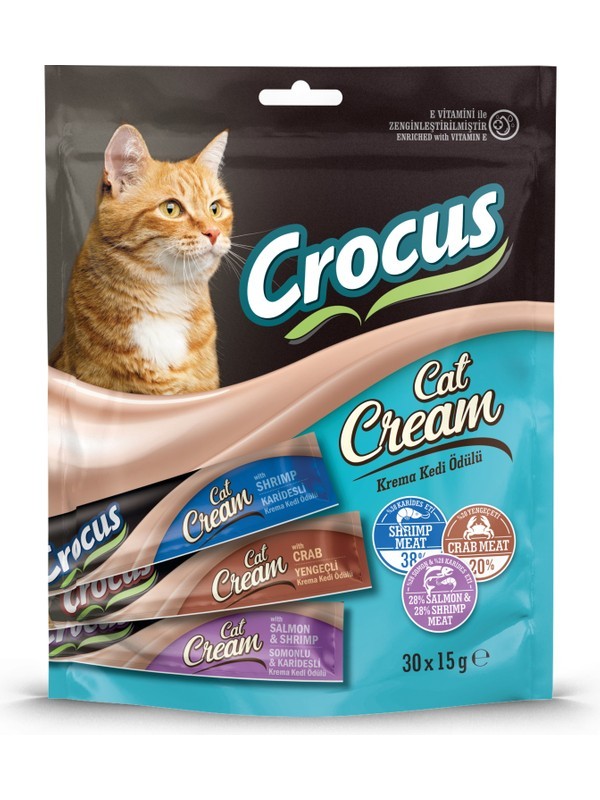 Çoklu Somon-Karides & Yengeç & Ördekli Krem Kedi Ödülü 30X15GR