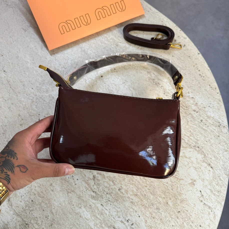 Miu Miu Rugan Mini Rectangle “ Dark Brown “