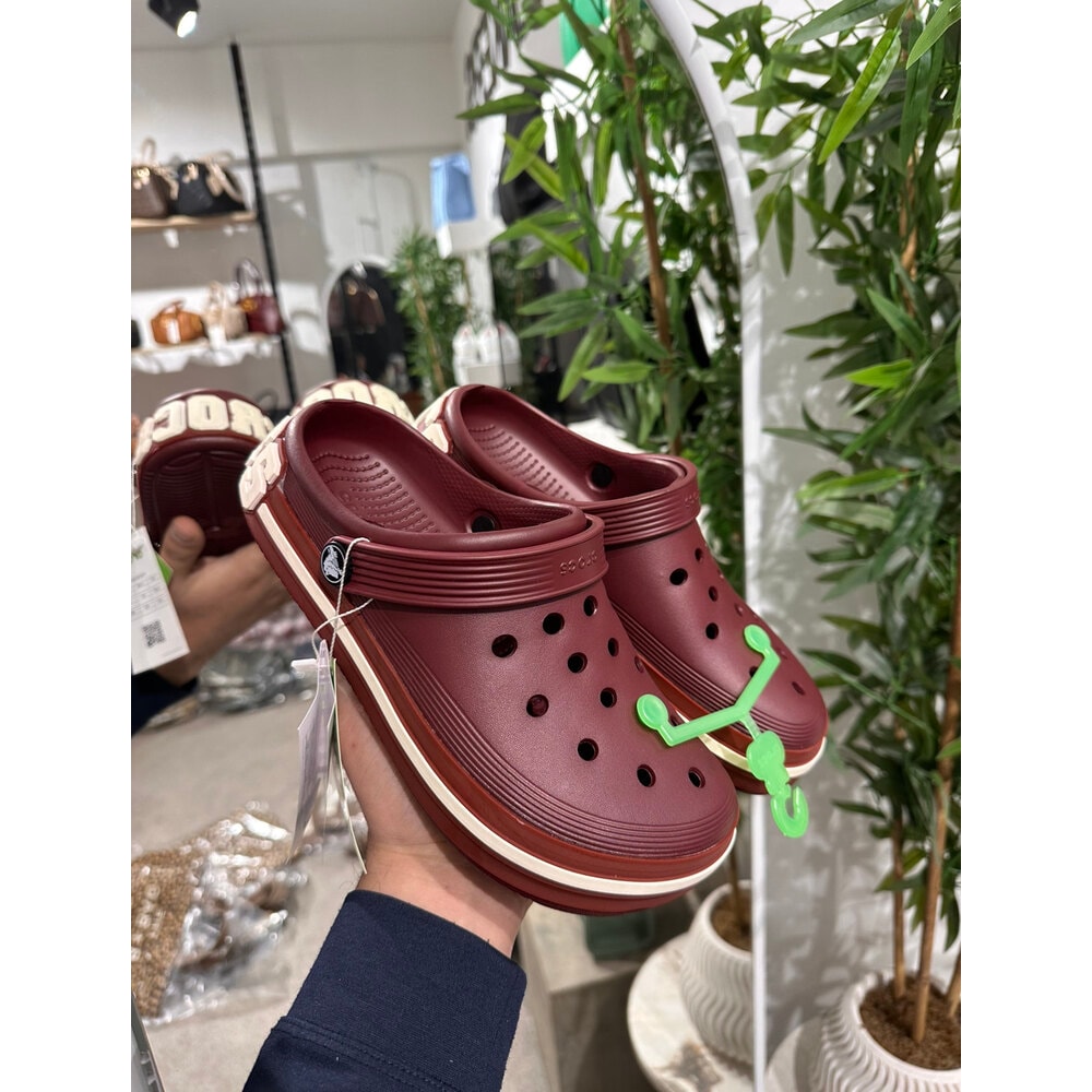 Crocs Terlik Bordo beyaz of cours yeni sezon