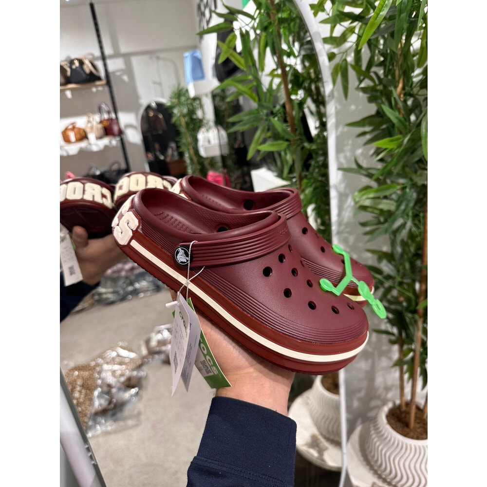 Crocs Terlik Bordo beyaz of cours yeni sezon