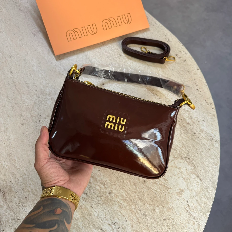 Miu Miu Rugan Mini Rectangle “ Dark Brown “