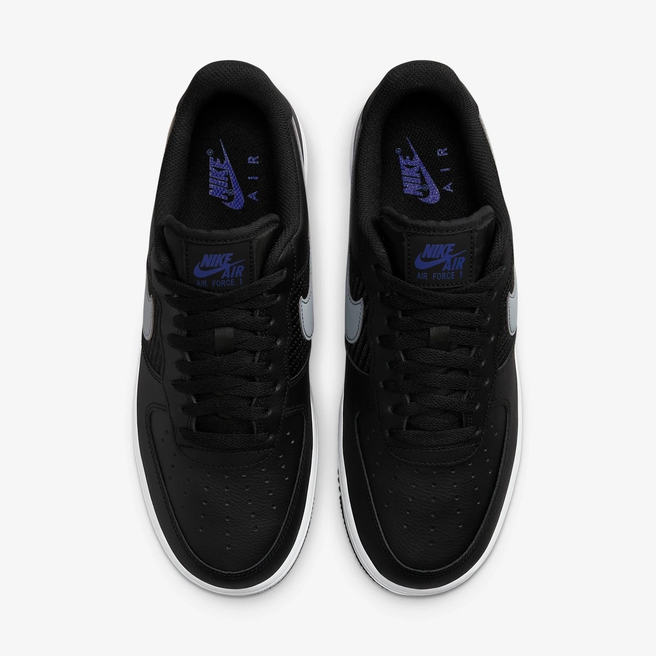 Nike Air Force 1 07 Triple Swoosh Black Grey Racer Blue