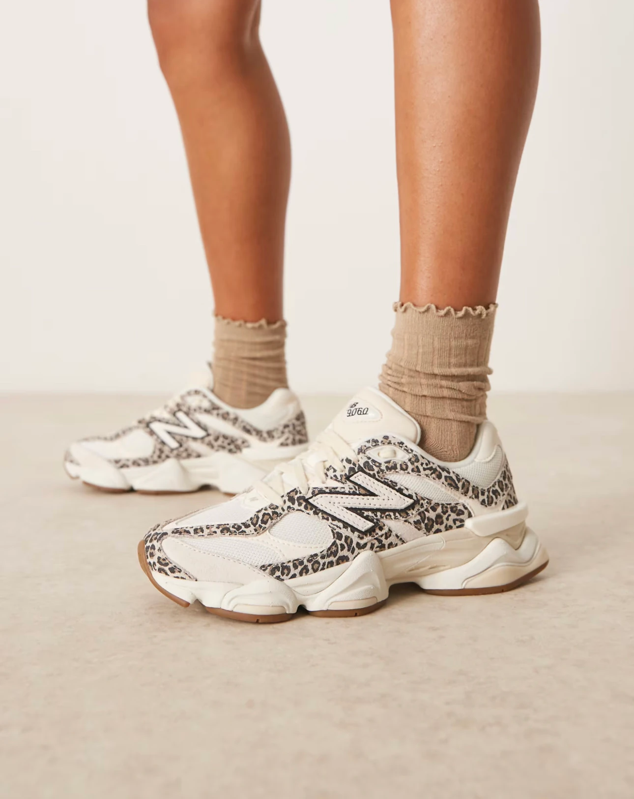 New Balance 9060 trainers in leopard print