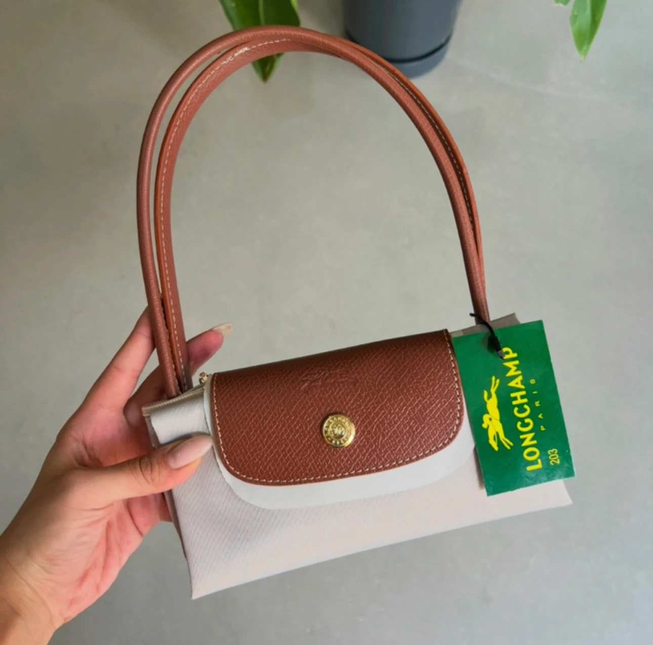 Longchamp La Pliage Bag Krem (3 Numara M boy)