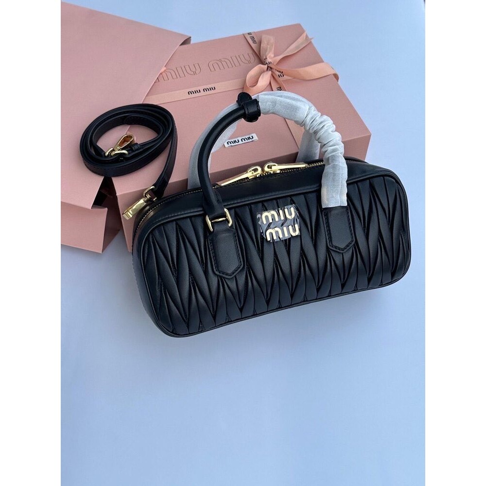 Miu Miu Arcadie Top- Handle Leather Black