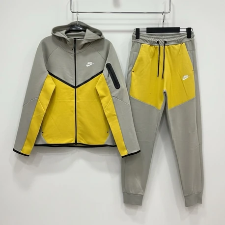 Nike Tech Fleece Fermuarlı Takım Gri/Sarı