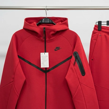 Nike Tech Fleece Fermuarlı Takım Kırmızı