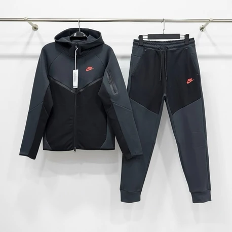Nike Tech Fleece Fermuarlı Takım Füme/Siyah