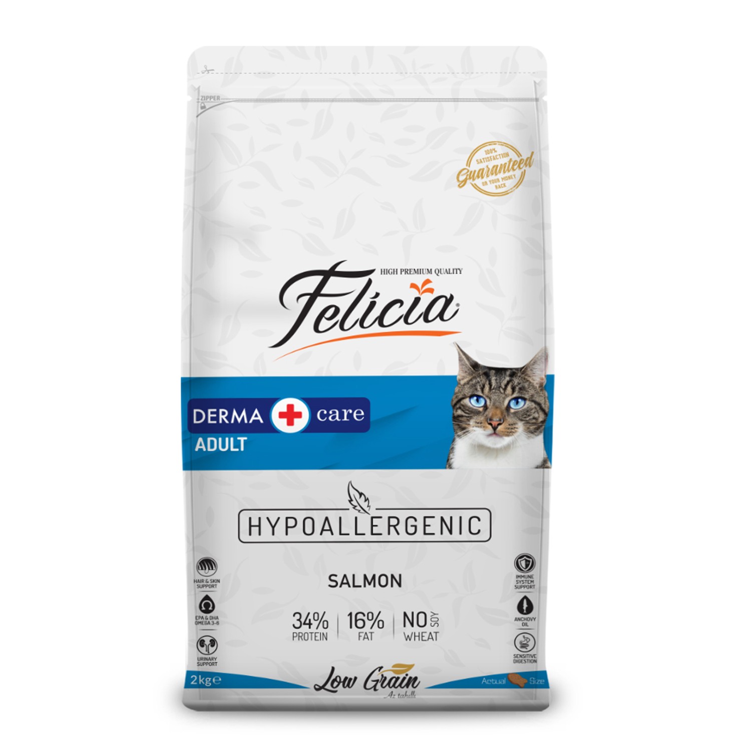 Felicia 2 Kg Yetişkin Somonlu Az Tahıllı HypoAllergenic Kedi Maması