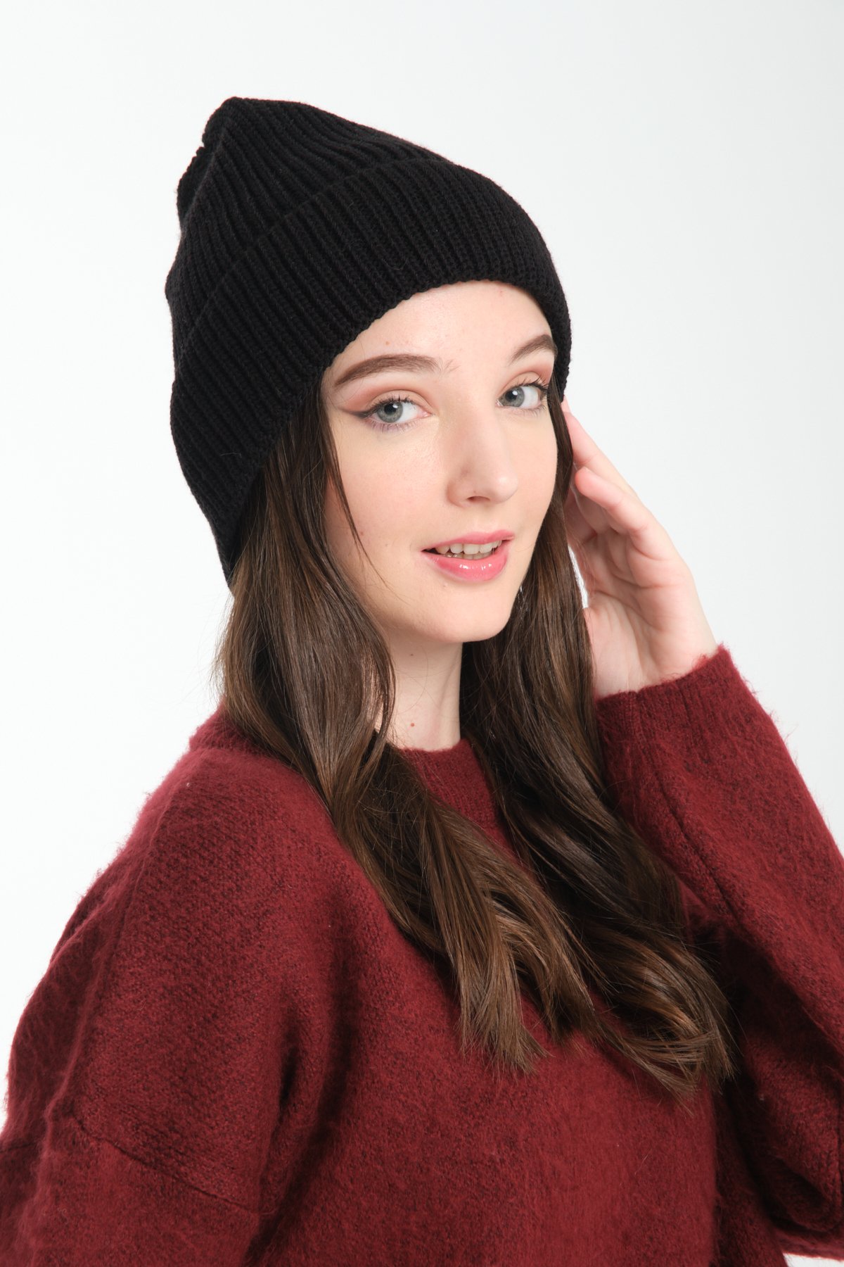 T-Crazy Knitwear Bere Fitilli Triko Örgü Bere, Kalın Örgü Bere, Triko Bere, Konforlu Ve Şık Bere