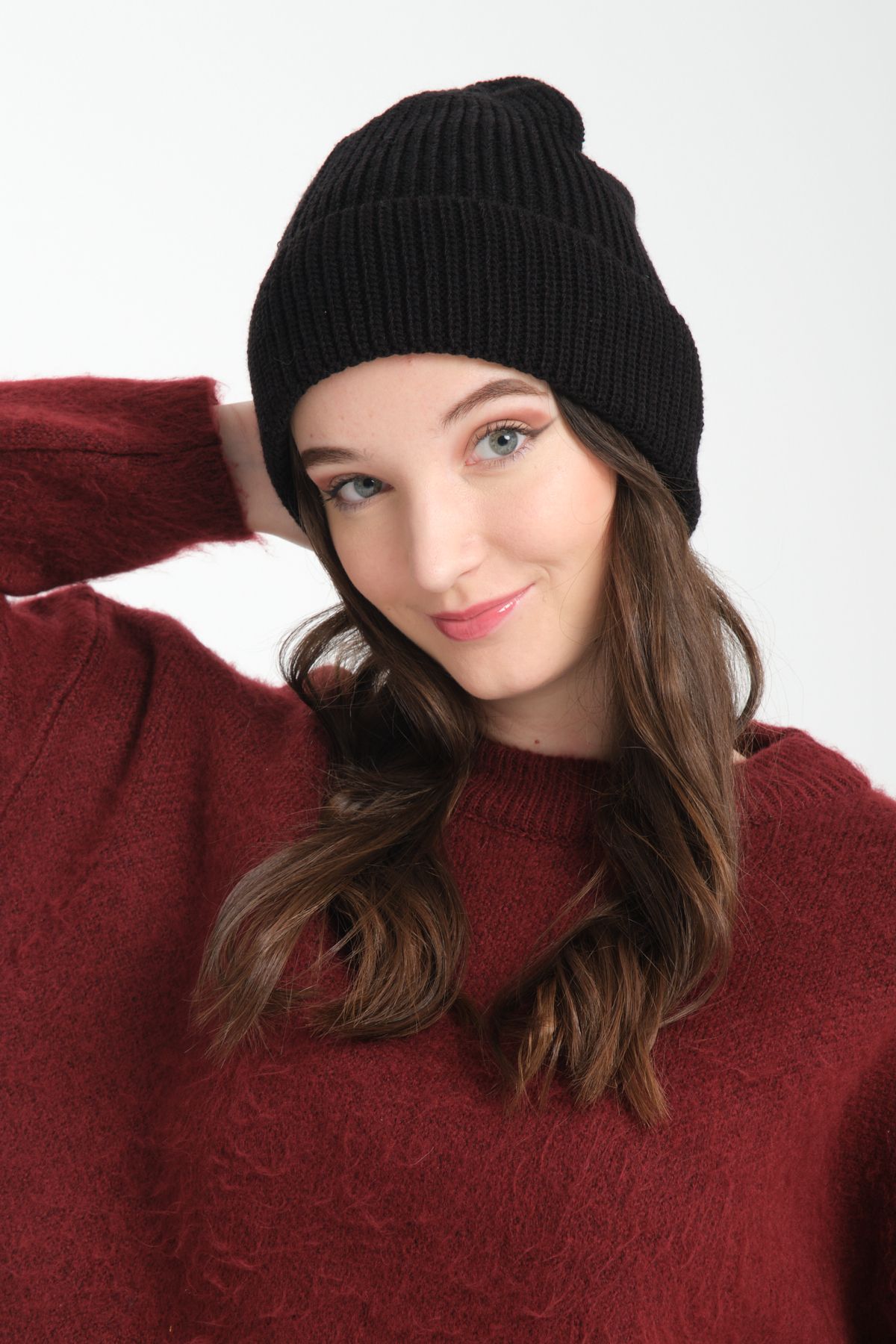 T-Crazy Knitwear Bere Fitilli Triko Örgü Bere, Kalın Örgü Bere, Triko Bere, Konforlu Ve Şık Bere