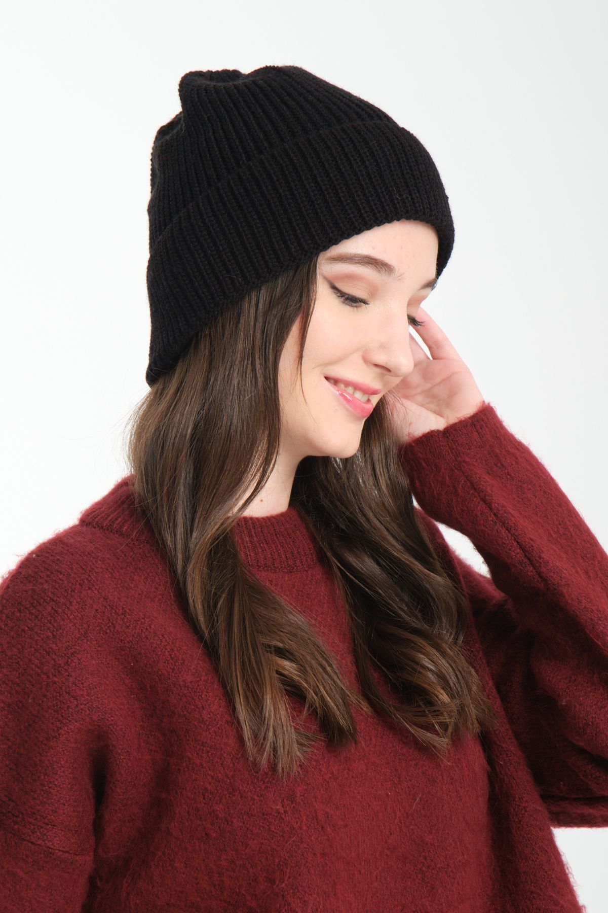 T-Crazy Knitwear Bere Fitilli Triko Örgü Bere, Kalın Örgü Bere, Triko Bere, Konforlu Ve Şık Bere