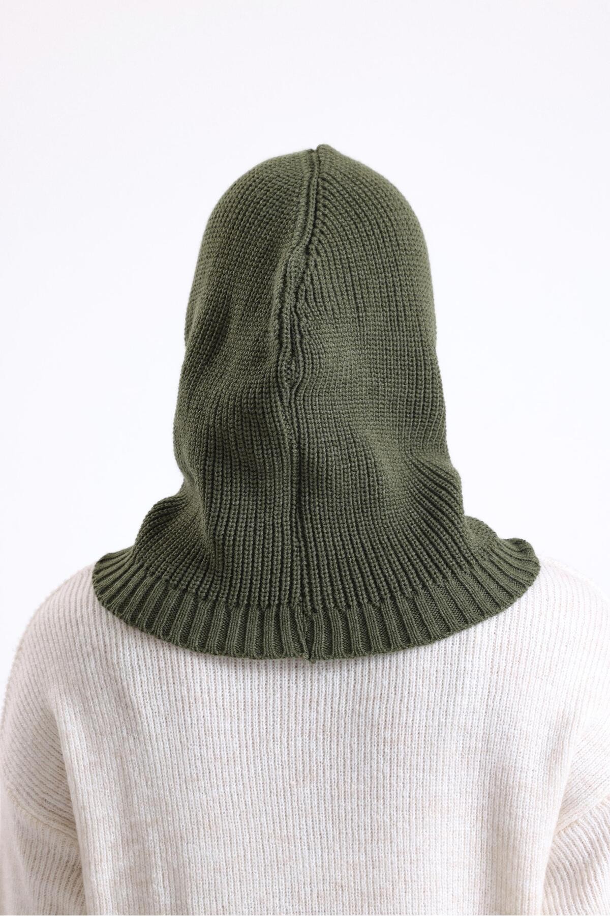 T-Crazy Knitwear Balaclava Fitilli Triko Örgü Kapüşonlu Bere, Tesettür Bere, Triko Başlık, Balaklava