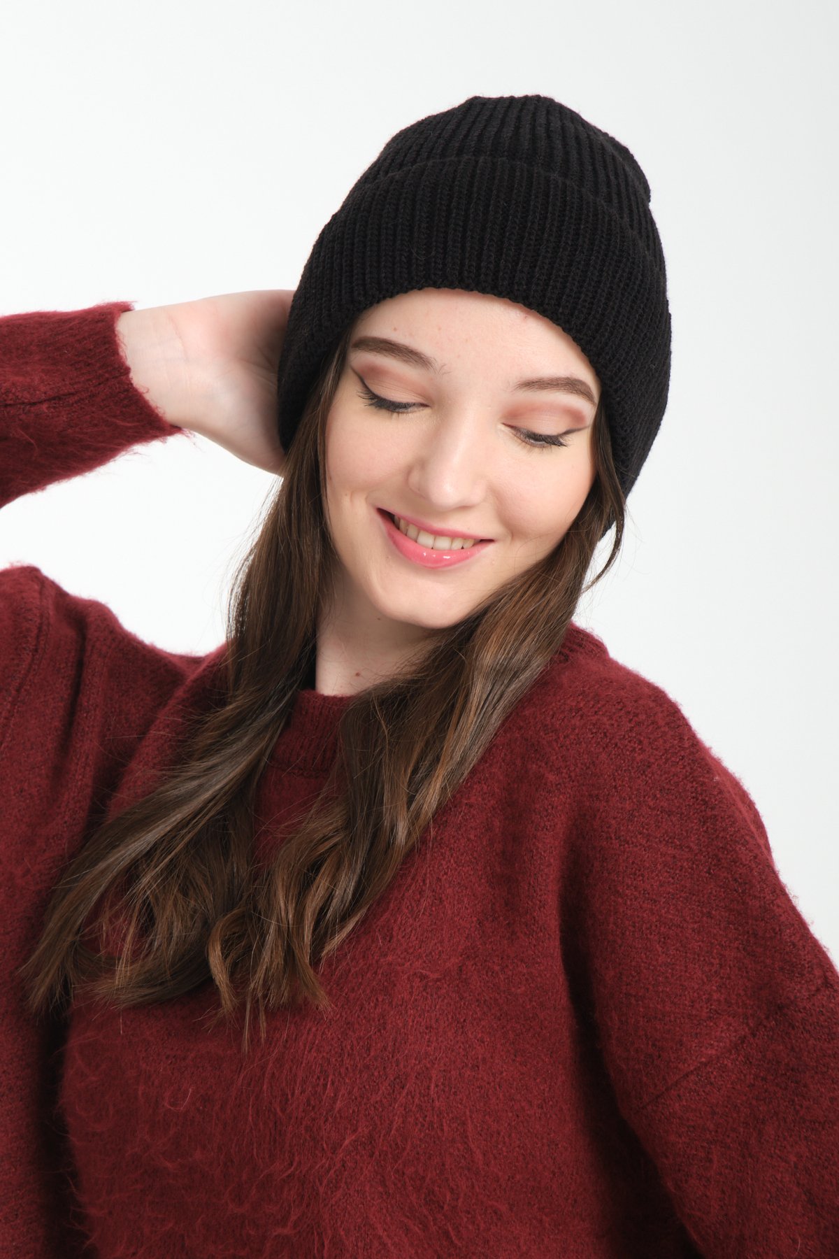 T-Crazy Knitwear Bere Fitilli Triko Örgü Bere, Kalın Örgü Bere, Triko Bere, Konforlu Ve Şık Bere